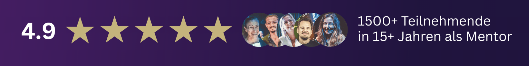 4.9 Sterne · 1500+ Teilnehmende